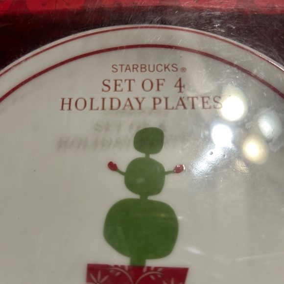 New in box Starbucks 2006 Set of 4 Holiday Plates - Picture 2 of 4